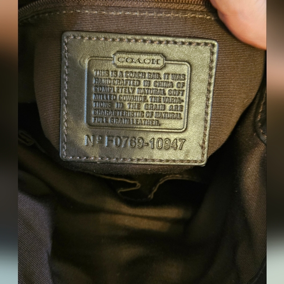 Coach Chelsea Pebbled leather turnlock hobo & zip wallet bundle #10947 Chocolate - Picture 6 of 9